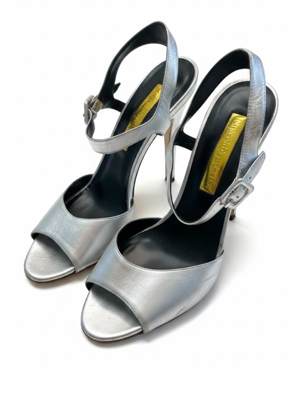 Rupert Sanderson Jacoba Silver Pumps Mary Janes Wedding Guest 📐IT40/US9-9.5